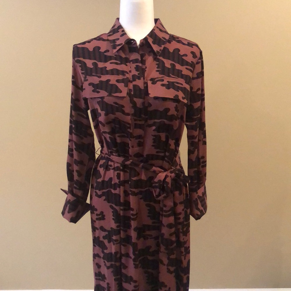 NWT! KENNETH COLE Women’s Camo Rose/Brown Dress - Picture 5 of 8